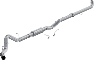 2001-2004 Chevrolet/GMC Silverado/Sierra 2500/3500 6.6L EC/CC 4 Inch Downpipe-Back Single Side Exit Aluminized Steel MBRP