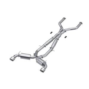 2017-2022 Infiniti Q60 3.0L 3 Inch Cat-Back Dual Split Rear Exit Tour Version T304 Stainless Steel MBRP