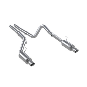 3in Cat Back Exhaust System Dual Split Rear Street Version T304 Stainless Steel 4 Inch Tips For 05-09 Ford Mustang GT 4.6L 07-10 Ford Shelby GT500 MBRP