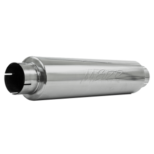 4 Inch Inlet/Outlet Quiet Tone Exhaust Muffler 24 Inch Body 6 Inch Diameter 30 Inch Overall T304 Stainless Steel MBRP