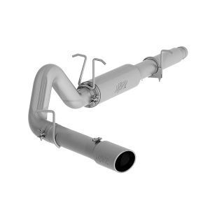 Cat Back Exhaust System 4 Inch Single Side Exit 5 Inch OD Tip Included Aluminized Steel For 99-04 Ford F-250/350 V-10 MBRP