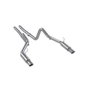 Dual Mufflers Cat Back Exhaust System Dual Split Rear Street Version 4 Inch Tips For 05-09 Ford Mustang GT 4.6L 07-10 Ford Shelby GT500 MBRP