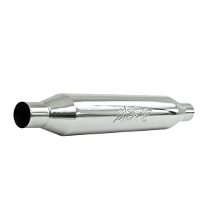 Exhaust Resonator 2.25 Inch Inlet/Outlet 22 Inch Body 26 Inch Overall T304 Stainless Steel MBRP