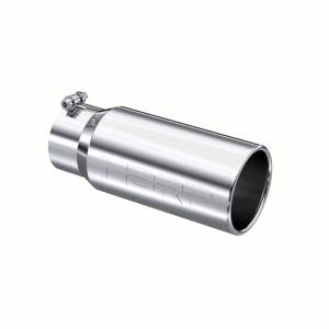 Exhaust Tail Pipe Tip 5 Inch O.D. Rolled Straight 4 Inch Inlet 12 Inch Length T304 Stainless Steel MBRP