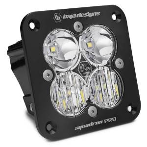 Flush Mount LED Light Pod Black Clear Lens Driving/Combo Pattern Squadron Pro Baja Designs