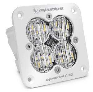 Flush Mount LED Light Pod White Clear Lens Wide Cornering Pattern Squadron Pro Baja Designs