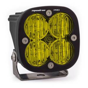 LED Light Pod Black Amber Lens Wide Cornering Pattern Squadron Pro Baja Designs