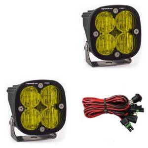 LED Light Pods Amber Lens Wide Cornering Pattern Pair Squadron Pro Series Baja Designs