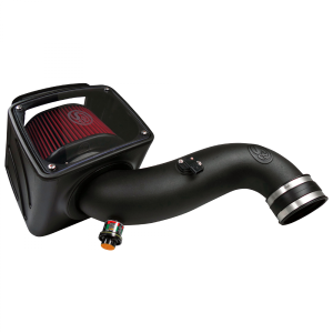 Cold Air Intake For 07-10 Chevrolet Silverado GMC Sierra V8-6.6L LMM Duramax Cotton Cleanable Red S&B