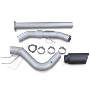 Monster Exhaust System Single Exit Black Ob Round Tip 2017-2022 Ford Super Duty 6.7L Diesel Banks Power