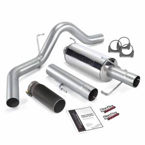 Monster Exhaust System Single Exit Black Round Tip 06-07 Dodge 325hp Mega Cab Banks Power