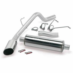 Monster Exhaust System Single Exit Chrome Ob Round Tip 03 Dodge 5.7L Hemi 1500 CCSB Banks Power