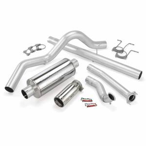 Monster Exhaust System Single Exit Chrome Tip 94-97 Ford 7.3L CCLB Banks Power