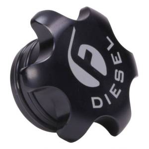 Black Anodized Billet Fuel Cap For 13-18 Cummins Fleece Performance