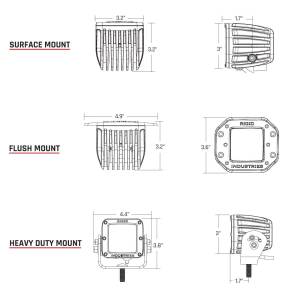 Rigid Industries - Diffused Rear Facing High/Low Surface Mount Yellow Pair D-Series Pro RIGID Industries - Image 2