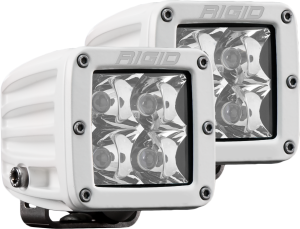 Hybrid Spot Surface Mount White Housing Pair D-Series Pro RIGID Industries