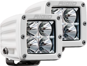 Hybrid Flood Surface Mount White Housing Pair D-Series Pro RIGID Industries