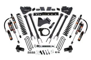 6 Inch Lift Kit 4-Link Conversion Ford F250/F350 Super Duty 17-19 4WD Diesel 5 Inch Block w/3 Leaf Main Fox 2.5 Performance Elite Shocks