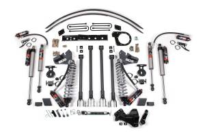 6 Inch Lift Kit w/ 4-Link FOX 2.5 Performance Elite Coil-Over Conversion Ford F250/F350 Super Duty 17-19 4WD Diesel Block Kit and Add A Leaf Fox 2.5 Performance Elite Shoces