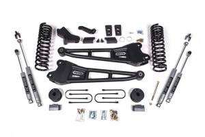 4 Inch Lift Kit w/ Radius Arm Ram 3500 w/ Rear Air Ride 13-18 4WD Gas NX2 Nitro Shocks