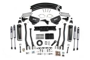 8 Inch Lift Kit w/ 4-Link Ram 3500 13-18 4WD Diesel 5 Inch Block Add A Leaf 8 Bolt Indexing Ring Fox 2.0 Performance Shocks