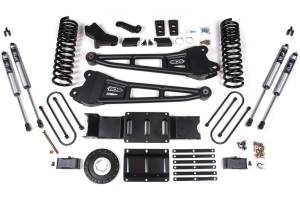 4 Inch Lift Kit w/ Radius Arm 2 Inch Rear Block Ram 3500 19-24 4WD Diesel Without Factory Rear Overload Leaf 6 Bolt Fox 2.0 Performance Shocks