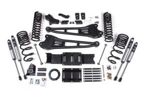 4 Inch Lift Kit w/ Radius Arm Ram 3500 19-23 4WD Gas With Factory Rear Overload Leaf Fox 2.0 Performance Shocks