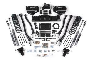 5.5 Inch Lift Kit w/ 4-Link Ram 3500 19-24 4WD Gas Factory Rear Overload Leaf NX2 Nitro Shocks