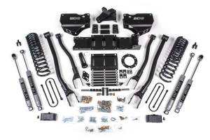 4 Inch Lift Kit w/ 4-Link Ram 3500 19-23 4WD Gas With Factory Rear Overload Leaf NX2 Nitro Shocks