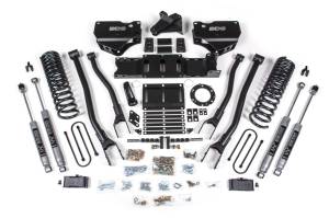 4 Inch Lift Kit w/ 4-Link Ram 3500 19-23 4WD Gas With Factory Rear Overload Leaf Fox 2.0 Performance Shocks