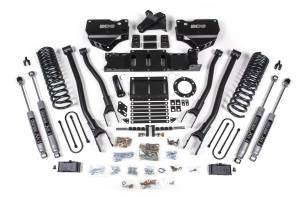 4 Inch Lift Kit w/ 4-Link Ram 3500 19-24 4WD Diesel With Factory Rear Overload Leaf 6 Bolt NX2 Nitro Shocks