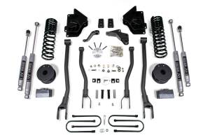 4 Inch Lift Kit w/ 4-Link Ram 3500 w/ Rear Air Ride 13-18 4WD Gas NX2 Nitro Shocks