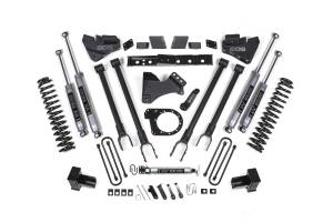 6 Inch Lift Kit 4-Link Conversion Ford F250/F350 Super Duty 17-19 4WD Diesel 5 Inch Block w/3 Leaf Main NX2 Nitro Shocks