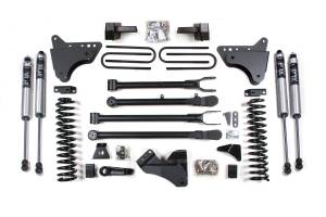 6 Inch Lift Kit w/ 4-Link Ford F250/F350 Super Duty 08-10 4WD Gas Block With Factory Overload FOX 2.0 Performance