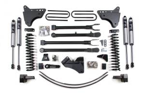 6 Inch Lift Kit w/ 4-Link Ford F250/F350 Super Duty 05-07 4WD Diesel 3 Inch Block Plus Add A Leaf Without Overload FOX 2.0 Performance