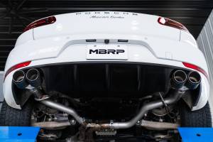 MBRP - Porsche 2.5 Inch Axle Back Dual Split Rear Bypass Armor Pro Series Carbon Fiber Tips For 14-24 Porsche Macan MBRP - Image 2