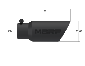 MBRP - Exhaust Tip 4 Inch O.D. Dual Wall Angled 3 Inch Inlet 10 Inch Length Black MBRP - Image 2