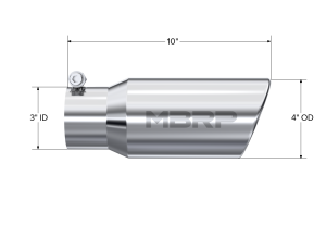 MBRP - Universal 4 Inch Angled Cut Rolled End MBRP Armor Pro Series Exhaust Tip MBRP - Image 2