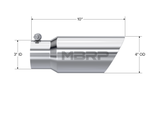 MBRP - Exhaust Tip 4 Inch O.D. Dual Wall Angled 3 Inch Inlet 10 Inch Length T304 Stainless Steel MBRP - Image 2