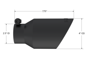 MBRP - Exhaust Tip 4 Inch O.D. Dual Wall Angled Black Fits Aluminized Steel 2 1/2 Inch Systems MBRP - Image 2