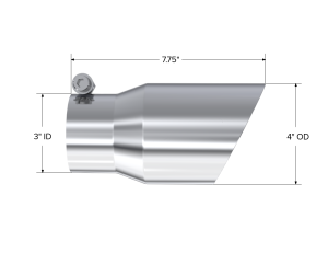 MBRP - Exhaust Tip 4 Inch O.D. Dual Wall Angled Rolled End Fits Aluminized Steel 3 Inch Systems MBRP - Image 2