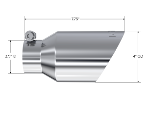 MBRP - Exhaust Tip 4 Inch O.D. Dual Wall Angled Fits Aluminized Steel 2 1/2 Inch Systems MBRP - Image 2