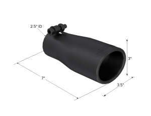 MBRP - Exhaust Tip 3.75 Inch O.D. Oval 2.5 Inch Inlet 7 Inch Length Black MBRP - Image 2