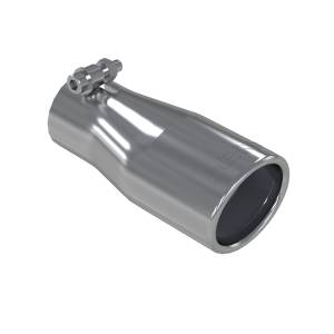 Exhaust Tip 3.75 Inch O.D. Oval 2.5 Inch Inlet 7 Inch Length T304 Stainless Steel MBRP