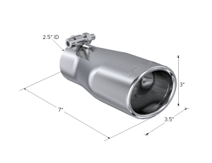 MBRP - Exhaust Tip 3.75 Inch O.D. Oval 2.5 Inch Inlet 7 Inch Length T304 Stainless Steel MBRP - Image 2