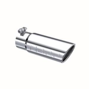 Exhaust Tip 3 1/2 Inch O.D. Angled Rolled End 3 Inch Inlet 10 Inch Length T304 Stainless Steel MBRP