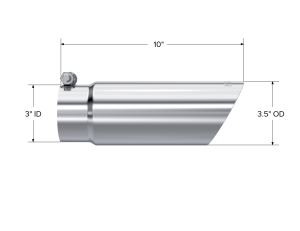 MBRP - Exhaust Tip 3 1/2 Inch O.D. Dual Wall Angled End 3 Inch Inlet 10 Inch Length T304 Stainless Steel MBRP - Image 2