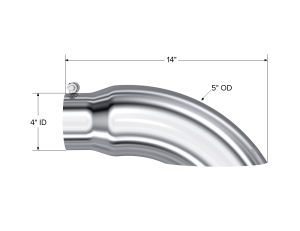 MBRP - Exhaust Tail Pipe Tip 5 Inch O.D. Turn Down 4 Inch Inlet 14 Inch Length T304 Stainless Steel MBRP - Image 2