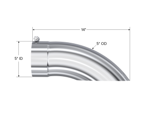 MBRP - Exhaust Tail Pipe Tip 5 Inch O.D. Turn Down 5 Inch Inlet 14 Inch Length T304 Stainless Steel MBRP - Image 2