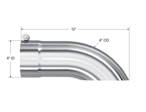 MBRP - Exhaust Tail Pipe Tip 4 Inch O.D. Turn Down 4 Inch Inlet 12 Inch Length T304 Stainless Steel MBRP - Image 2